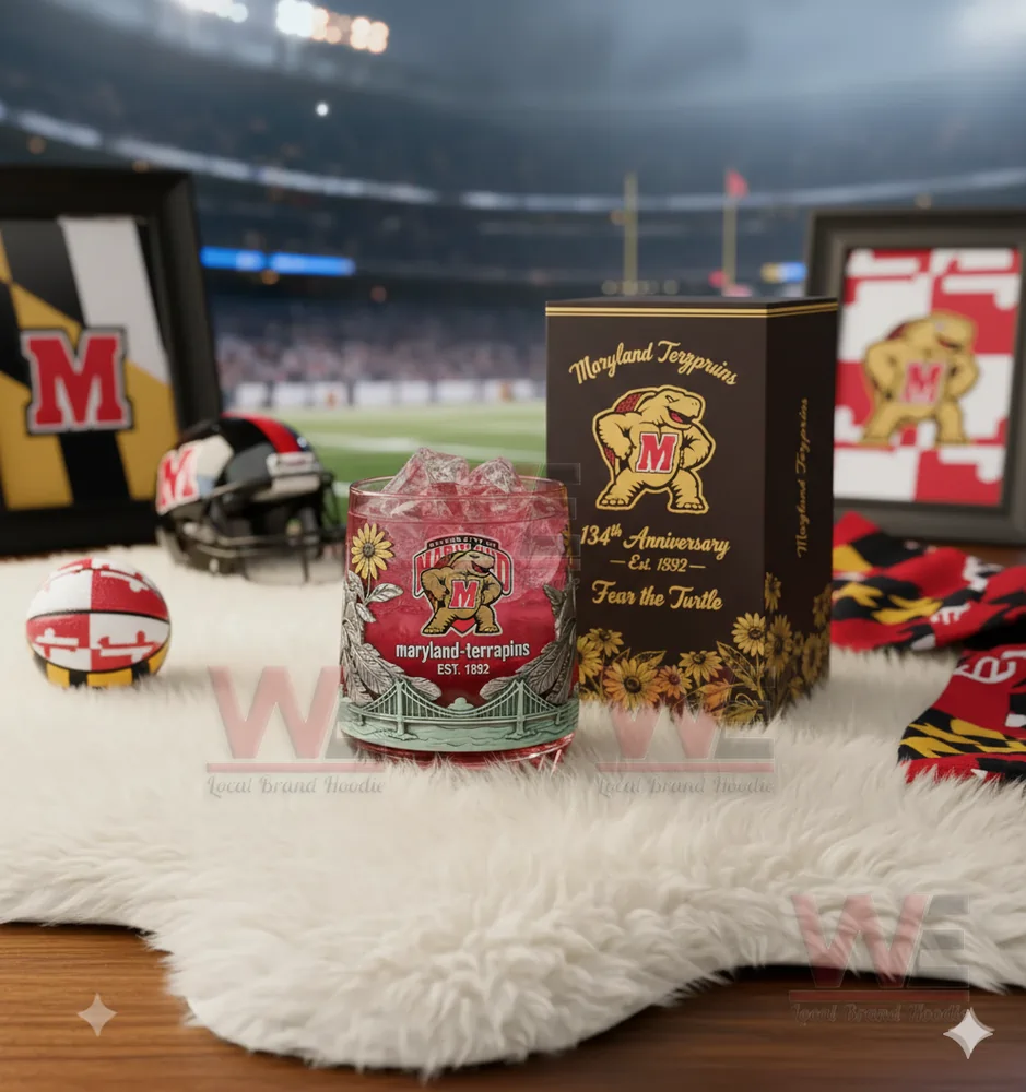 University of Maryland Terrapins 134th Anniversary Whiskey Glass