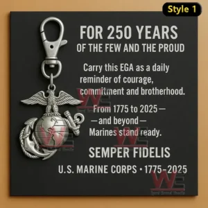 USMC 1775-2025 250 Years Semper Fidelis Keychain