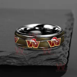 washington commanders x christmas silver tungsten rings img 4 DP683