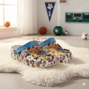 Close-up view of Zootopia 2 Crocs with detailed character designs.