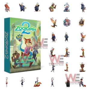 Zootopia Advent Calendar 7 Alt text: The Zootopia 2 Advent Calendar displayed with holiday decorations in the background.