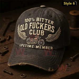10025 bitter old fuckers club lifetime member vintage printed hat img 5 EobcM