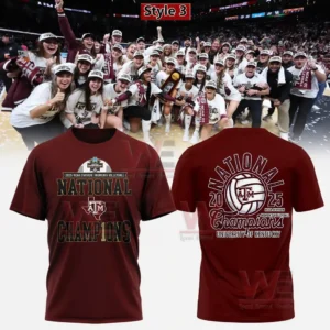 Maroon womens volleyball national champions t shirt with strong collegiate design and celebration theme!