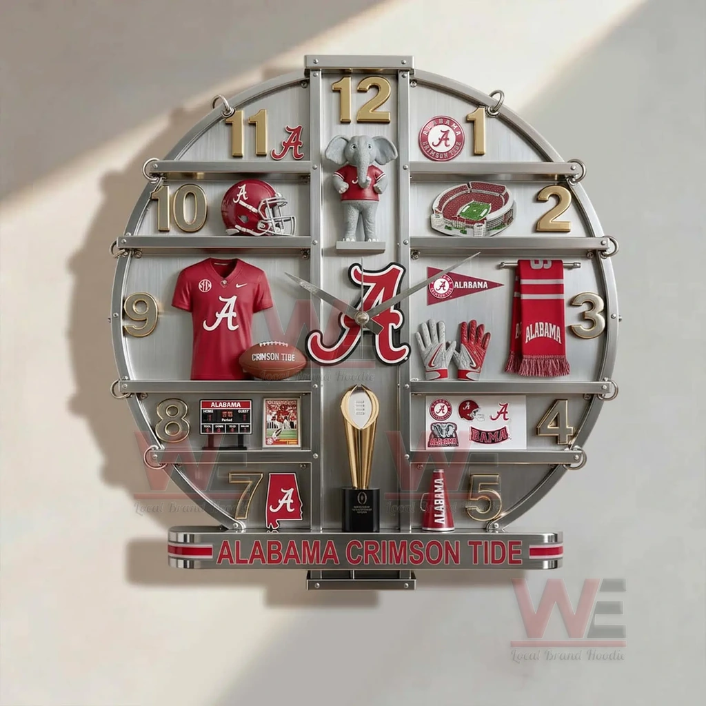 Alabama Crimson Tide Home Decorative 3D Wall Clock 5 Alabama Crimson Tide Home Decorative 3D Wall Clock - Image 5