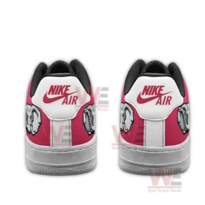 Back view of custom Alabama Crimson Tide sneakers with visible heel details!