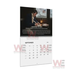 America's 250th Anniversary 2026 Calendar 11 Single page wall calendar showing the month of September with a historic American scene and clear date layout!