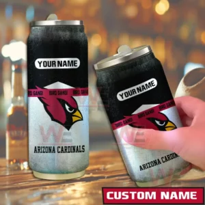 A product image of a Cardinals branded tumbler designed to look like a beverage can with customizable text at the top!