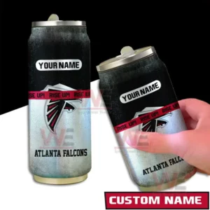 Atlanta Falcons NFL Personalized Can Tumbler 4 Two custom Falcons themed can tumblers styled like beverage cans with prominent team colors and a name area!