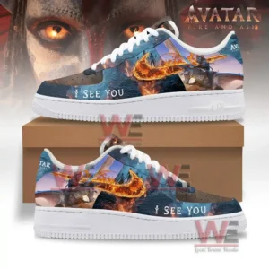 Fantasy inspired sneakers displayed on a box with a dramatic character image in the background!