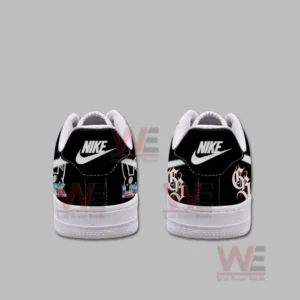 Bad Bunny Here for the Benito Bowl LIX Air Force 1 Sneakers 4 Image showing the heel section of the sneakers with bold white branding and decorative event graphics!