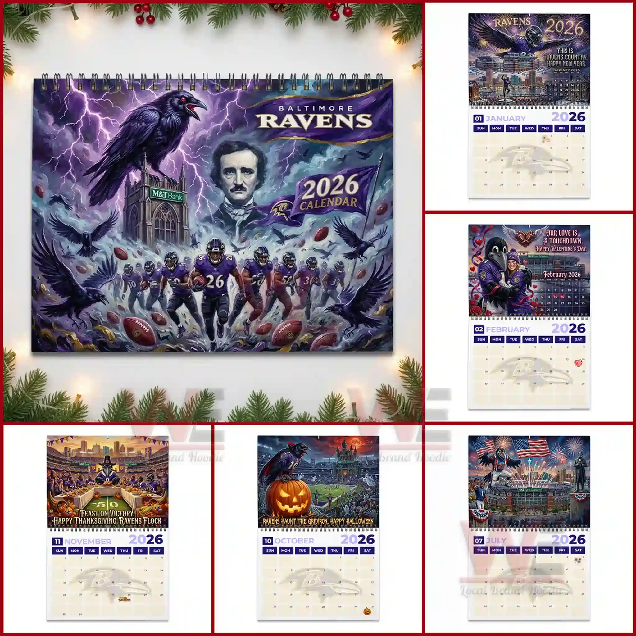 Baltimore Ravens 2026 Wall Calendar 6 Baltimore Ravens 2026 Wall Calendar - Image 6