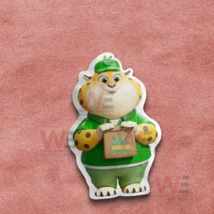 Benjamin Clawhauser Custom Shaped Pillow 4 Cartoon leopard shaped pillow on a pink fabric background with clear character details!