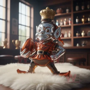 brownie the elf cleveland browns mascot custom whiskey bottle img 4 SWC63
