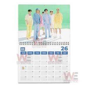 BTS Wall Calendar 2026 19 BTS calendar cover with group photo in front of colorful mural!