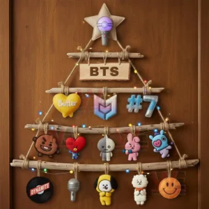BTS Band Premium Rustic Wall Christmas Tree