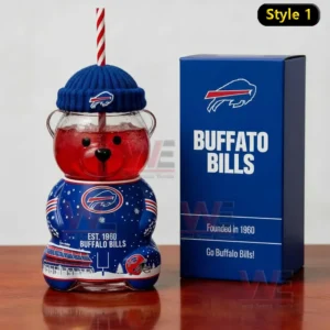 Buffalo Bills 66th Anniversary 1966-2026 Bear Glass Cup