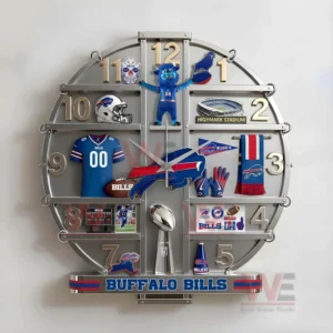 Buffalo Bills Home Decorative 3D Wall Clock