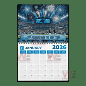 Stadium filled with fans and players under blue fireworks celebrating the new year!
