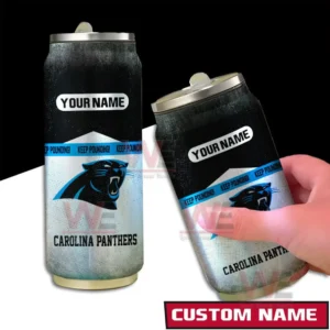 Carolina Panthers NFL Personalized Can Tumbler 4 A pair of Panthers themed can style tumblers with vivid team branding and a customizable name section!