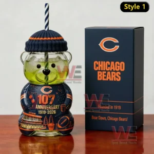 Chicago Bears 107th Anniversary 1919-2026 Bear Glass Cup