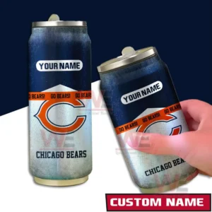 Chicago Bears NFL Personalized Can Tumbler 4 A pair of Bears themed can style tumblers with vivid team branding and a customizable name section!