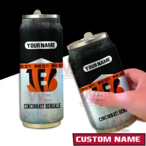 Cincinnati Bengals NFL Personalized Can Tumbler 4 A pair of Bengals themed can style tumblers with bright team branding and a customizable name section!