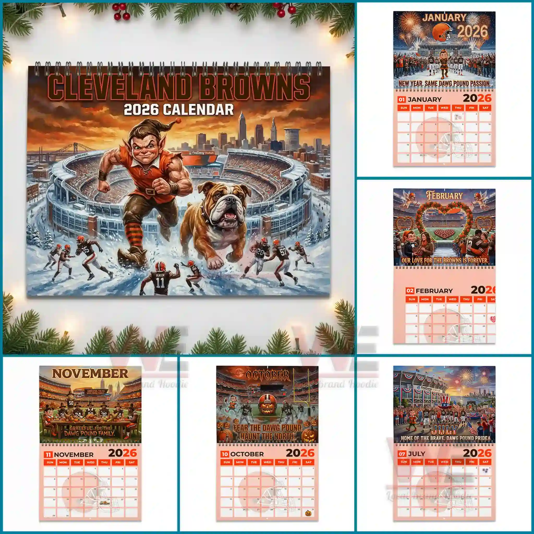 Cleveland Browns 2026 Wall Calendar 6 Cleveland Browns 2026 Wall Calendar - Image 6
