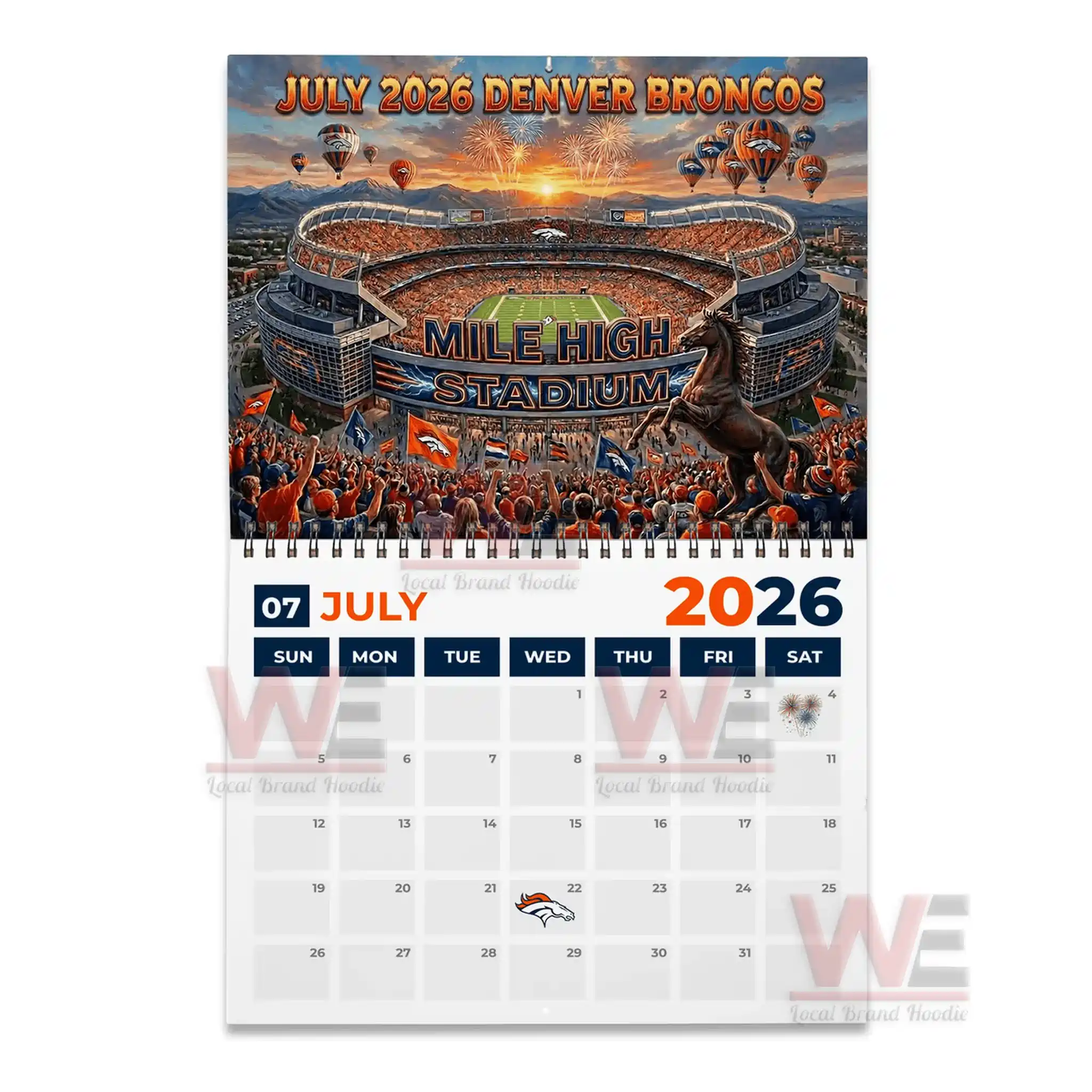 Denver Broncos 2026 Wall Calendar 6 Denver Broncos 2026 Wall Calendar - Image 6