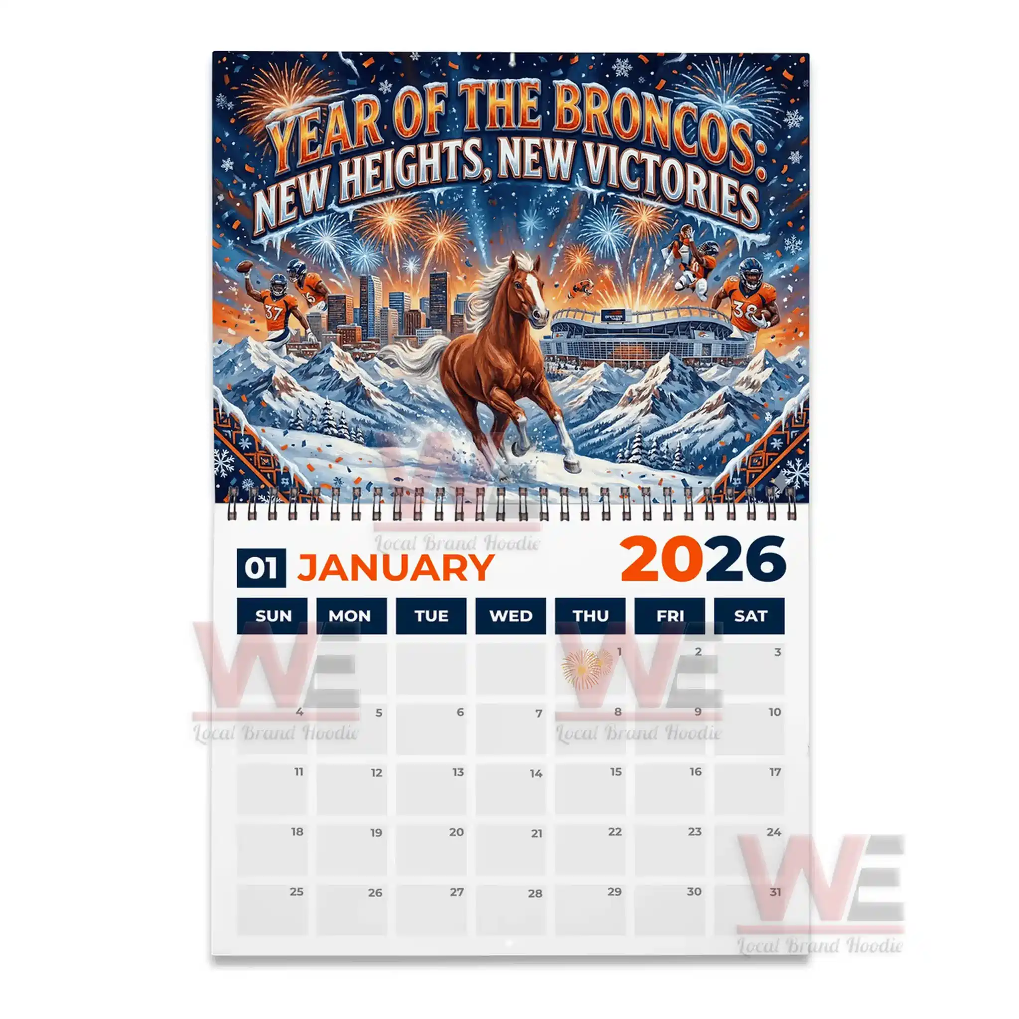 Denver Broncos 2026 Wall Calendar 8 Denver Broncos 2026 Wall Calendar - Image 8
