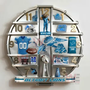 Detroit Lions Home Decorative 3D Wall Clock 9 detroit lions home decorative 3d wall clock img 4 SxHv3