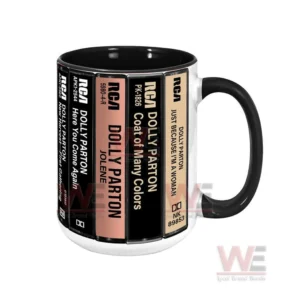dolly parton albums cassette retro collection accent mug img 4 KOT8q
