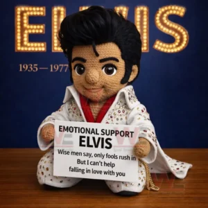 Elvis Presley Crocheted Emotional Support Doll
