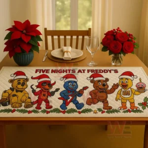 Five Nights At Freddy's Quilted Christmas Table Runner