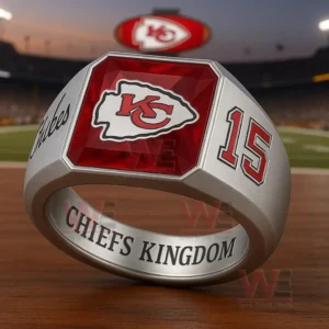 Football Team Crystal Spirit Ring 11 Pittsburgh Steelers silver ring with dark crystal logo shown on a football field background!