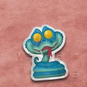 Gary Zootopia 2 Custom Shaped Pillow 4 Blue cartoon snake shaped pillow on a pink fabric background!