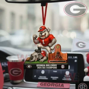 Georgia Bulldogs 2025 SEC Champions Car Hanging Ornament