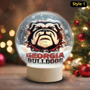 Georgia Bulldogs LED Snow Globe Night Light Christmas Ornament