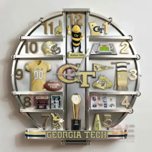 georgia tech yellow jackets home decorative 3d wall clock img 4 kOsaq