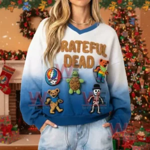 Greatful Dead V-Neck Crochet Sweatshirt 3 greatful dead v neck crochet sweatshirt img 2 kBfkd