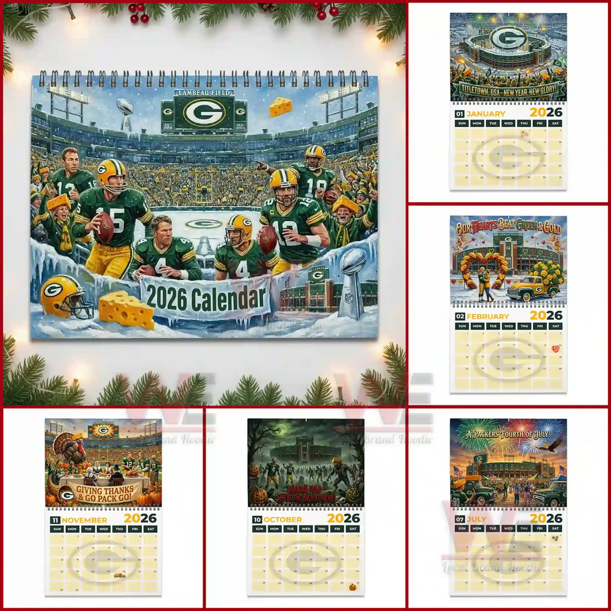 Green Bay Packers NFL 2026 Wall Calendar 6 Green Bay Packers NFL 2026 Wall Calendar - Image 6