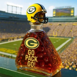 Green Bay Packers Go Pack Go Collector Whiskey Bottle
