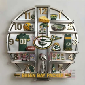 Green Bay Packers Home Decorative 3D Wall Clock 9 green bay packers home decorative 3d wall clock img 4 zd3n5