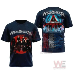 Full view of a rock music tour shirt showing front band image and back tour artwork!