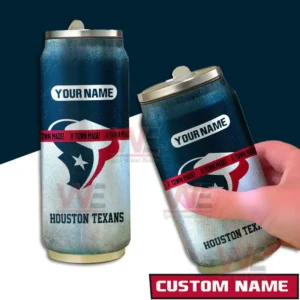 Houston Texans NFL Personalized Can Tumbler 4 A pair of Texans themed can style tumblers with bold team branding and a customizable name section!