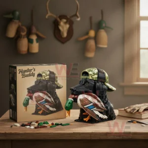 Hunting Dog Brick Building Blocks Set 3 Hunting dog brick building model displayed with box and loose pieces on a wooden table!
