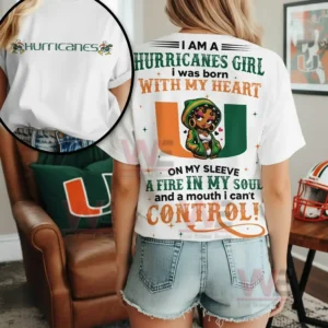 Person wearing a white Hurricanes shirt indoors with sports decor and casual atmosphere!