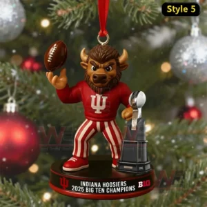 Indiana Hoosiers 2025 Big Ten Champions Christmas Ornament 11 indiana hoosiers 2025 big ten champions christmas ornament