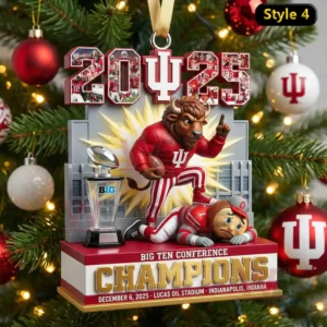 Indiana Hoosiers 2025 Big Ten Champions Christmas Ornament 10 indiana hoosiers 2025 big ten champions christmas ornament img 4 t8o9B