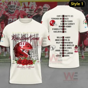 White football shirt with red helmet and rose artwork presented as a front view design!
