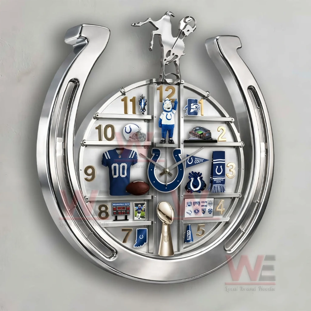 Indianapolis Colts Home Decorative 3D Wall Clock 5 Indianapolis Colts Home Decorative 3D Wall Clock - Image 5